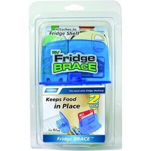 2 pcs - Camco RV Fridge Brace -Holds Food and Drinks in Place During Travel